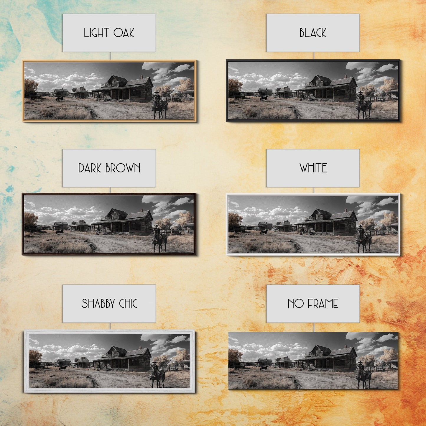 Western Town, Cowboy Art, Old West Wall Art, Rustic Wall Art, Farmhouse Decor, Historical Landscape Art, Panoramic Art, Canvas Print
