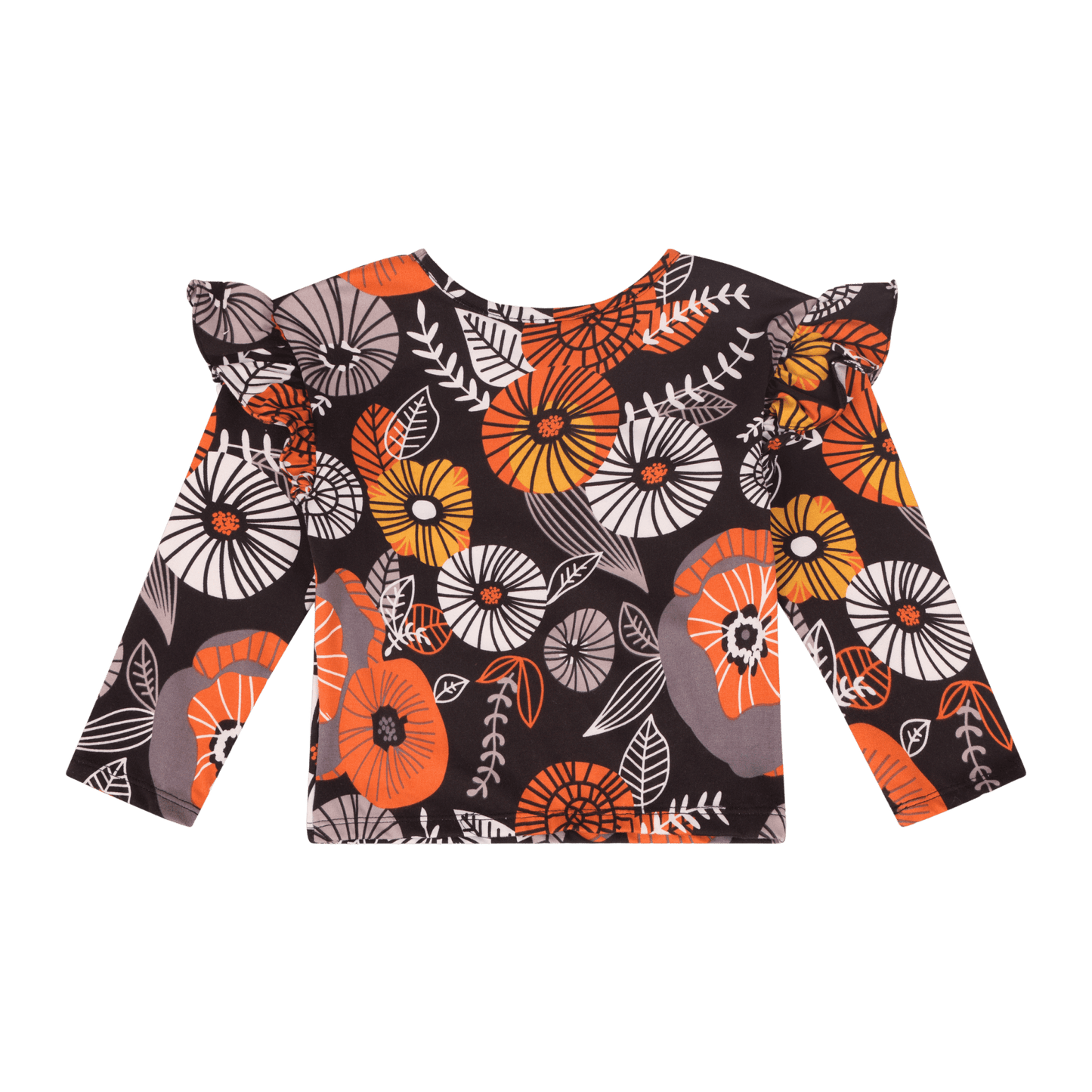 Baby Girls Ruffle Flutter Sleeve Top – Multicultural Print | Mixed Up Clothing