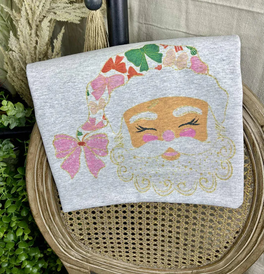 Santa With Bow Hat (Gildan Tee)