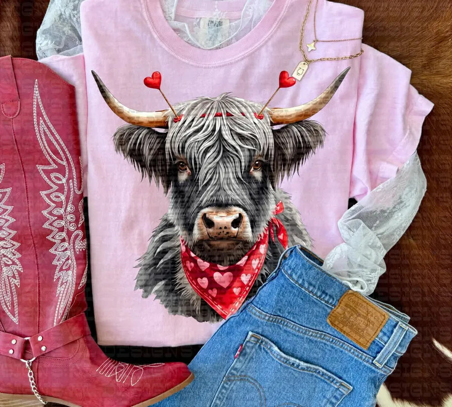Valentine’s  Cow (DTF Tee)