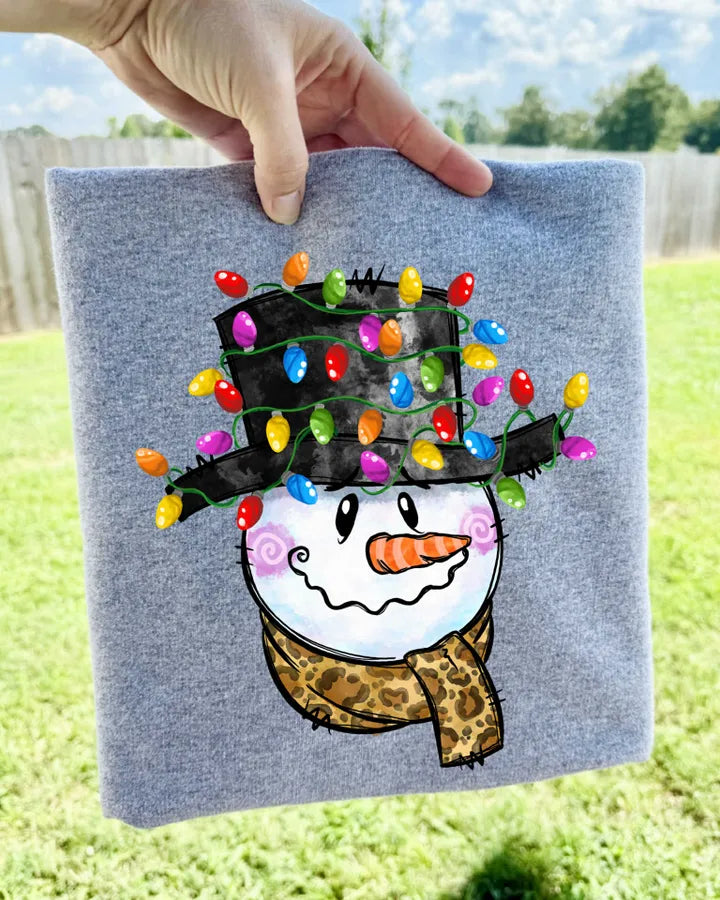 Snowman with Lights (DTF Tee)