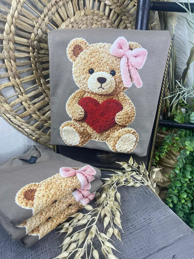 Faux Fuzzy Teddy Bear (DTF Tee)