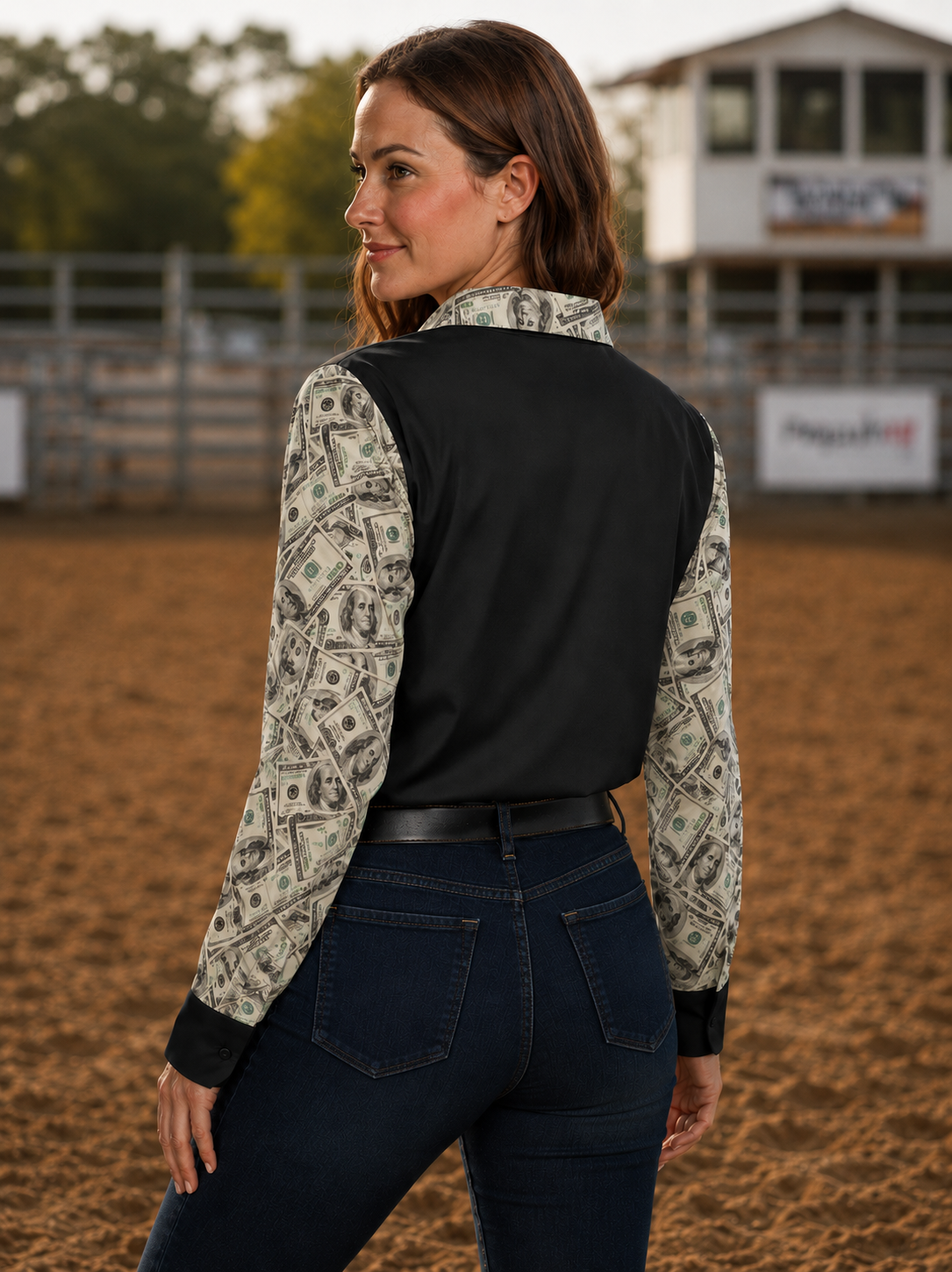 Runnin' For The Benjis Button Up Rodeo Shirt Blouse