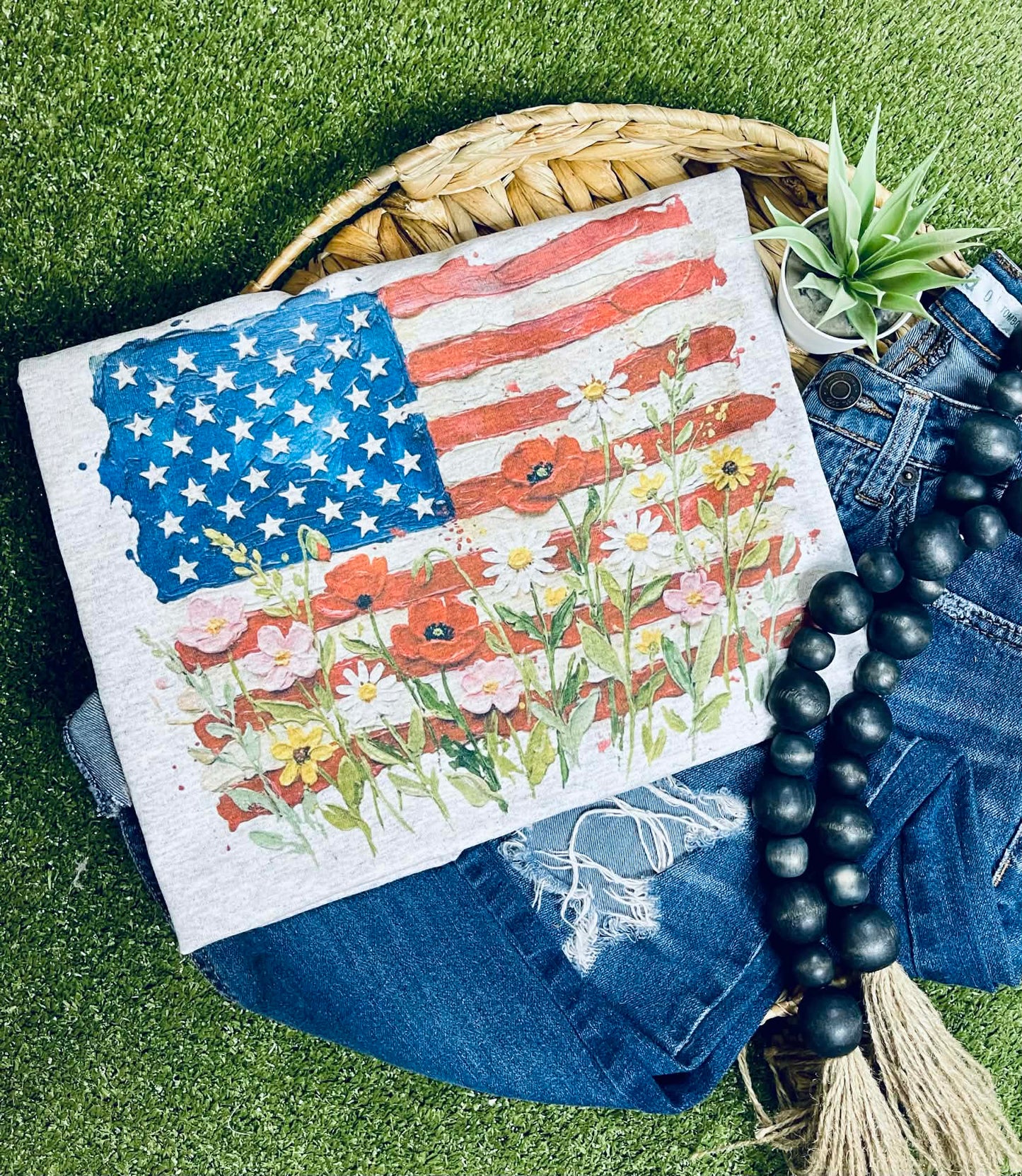 Flags and Flowers (Gildan Tee)