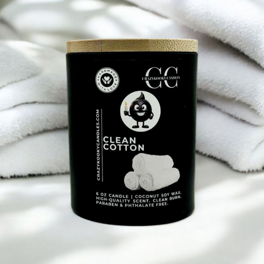 CLEAN COTTON - Funny Candle, Scented Coconut Soy Candle, 6oz
