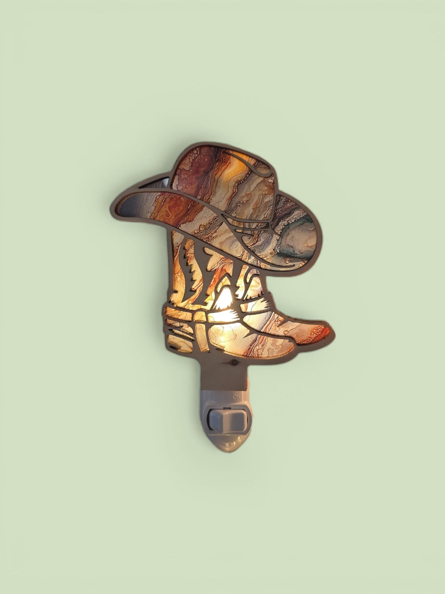 Cowboy Boots & Cowboy Hat LED Nightlight - Western Night Light