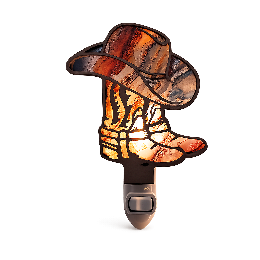 Cowboy Boots & Cowboy Hat LED Nightlight - Western Night Light