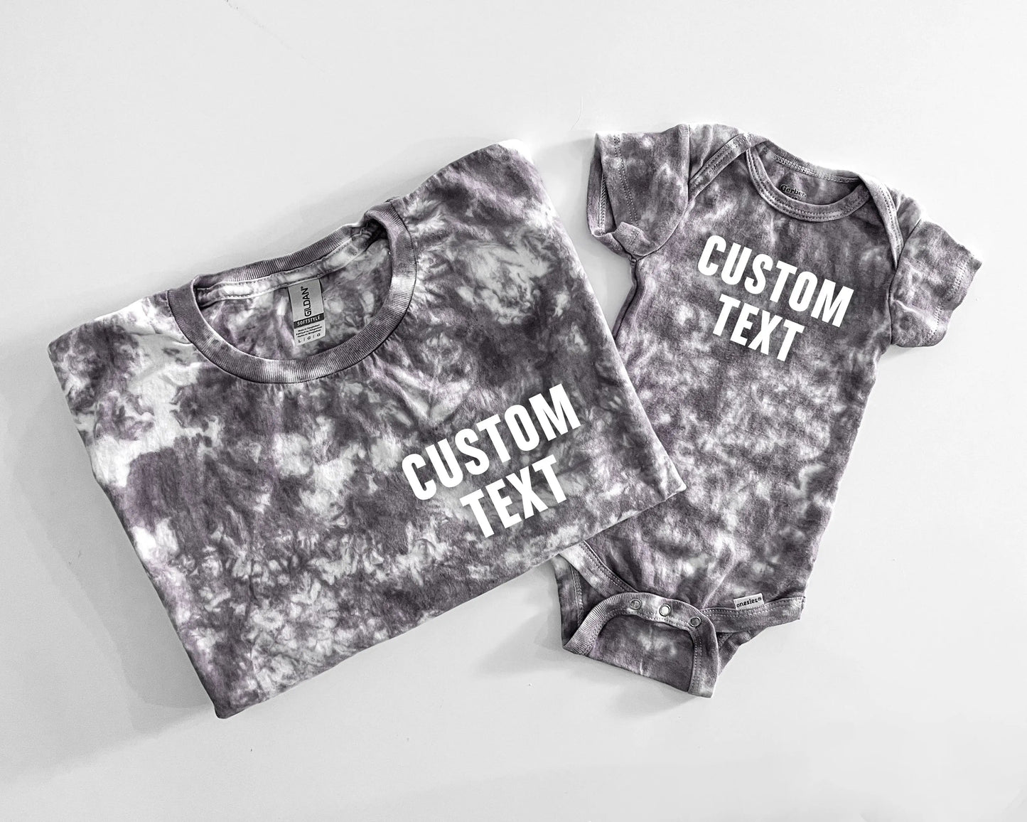 Personalized Tie Dye Shirts | Set of 2 For Adult and Baby Matching