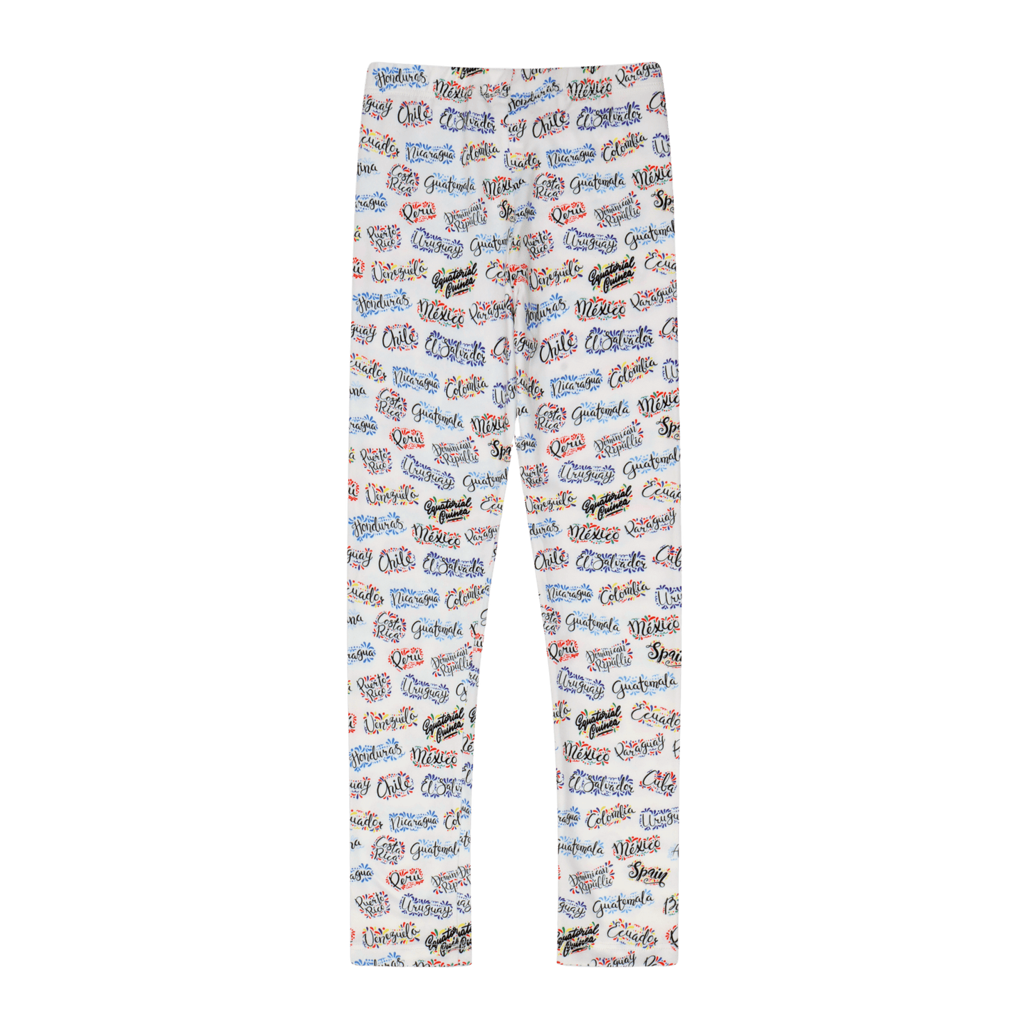 Paises Leggings Set for Kids | Vibrant Multicultural Print
