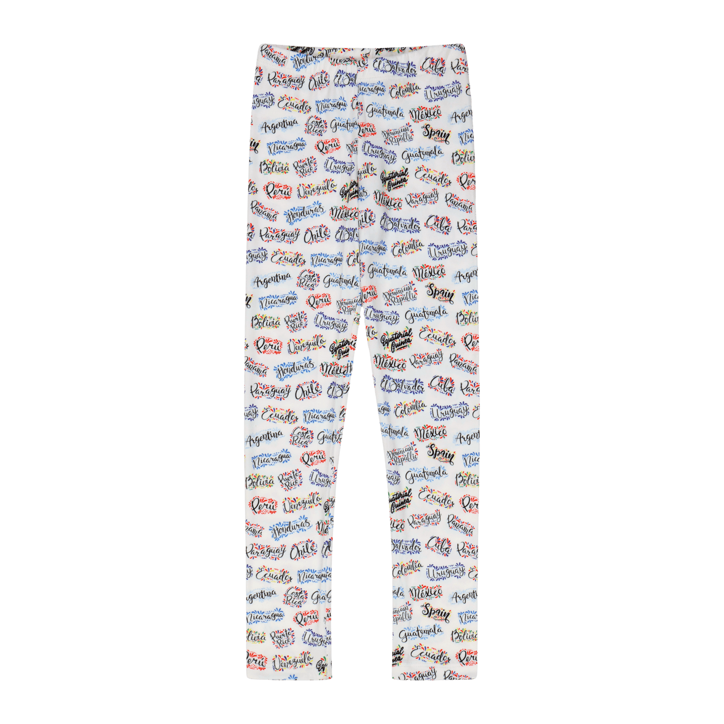 Paises Leggings Set for Kids | Vibrant Multicultural Print